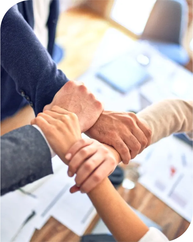 close-up of people shaking hands